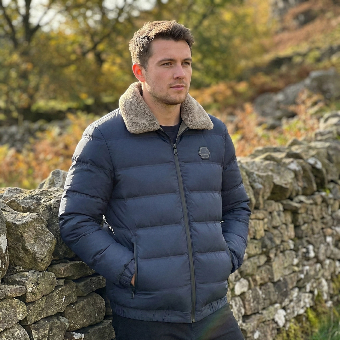 Shearling-Collared Puffer Jacket